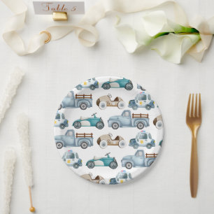 Assiettes En Carton Thème de voiture vintage pour l'anniversaire des g