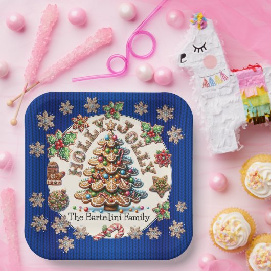 Assiettes En Carton Thème des cookies de pain d'épices précieux (Fête)