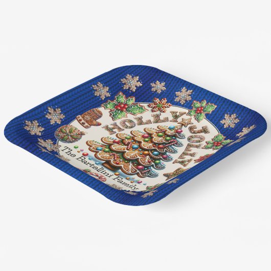 Assiettes En Carton Thème des cookies de pain d'épices précieux (Angulaire)