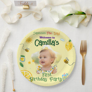 Assiettes En Carton Thème d'été citron Anniversaire Enfants