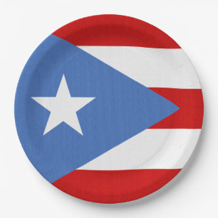 Assiettes En Carton Thème du drapeau de Porto Rico