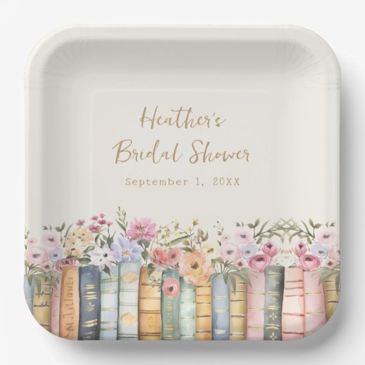 Assiettes En Carton Thème du livre Plaques de papier nuptiale (Recto)