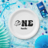 Assiettes En Carton Thème Espace 1er anniversaire OVNI (Fête)