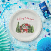 Assiettes En Carton Thème extérieur du camping de Noël Trailer (Fête)