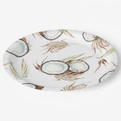 Assiettes En Carton Thème floral et noix de coco tropical hawaïen pour (Angle)