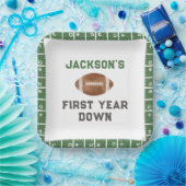 Assiettes En Carton Thème Football Première année en bas Anniversaire (Fête)