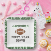 Assiettes En Carton Thème Football Première année en bas Anniversaire (Fête)