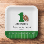 Assiettes En Carton Thème Football Première année en bas Anniversaire<br><div class="desc">Thème Football Première année en bas Plaques papier Anniversaire Ajoutez du texte personnalisé au verso pour fournir toute information supplémentaire nécessaire à vos invités.</div>