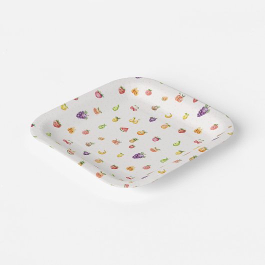 Assiettes En Carton Thème Fruit (Angulaire)