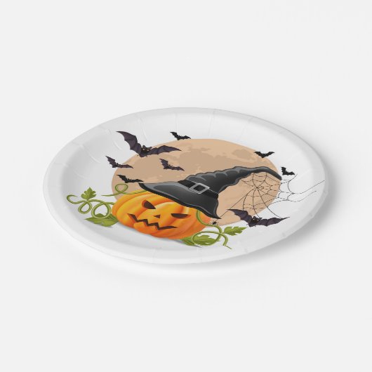 Assiettes En Carton Thème Halloween (Angle)