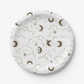 Assiettes En Carton Thème Lune céleste (Devant)