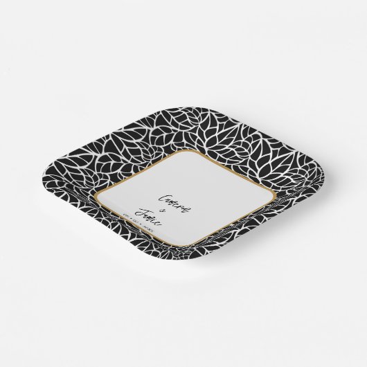 Assiettes En Carton Thème Mariage botanique Abstrait (Angulaire)