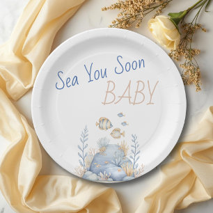 Assiettes En Carton Thème Marin Sous L'Océan Bientôt Cadeaux De Bébé