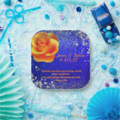 Assiettes En Carton Thème Marine et Orange Bling (Fête)