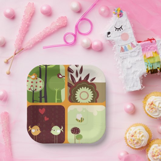 Assiettes En Carton Thème Nature (Fête)