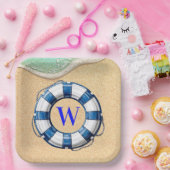 Assiettes En Carton Thème Plage Nautique (Fête)