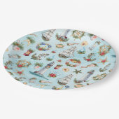 Assiettes En Carton Thème Plage Nautique Noël Côte (Angle)