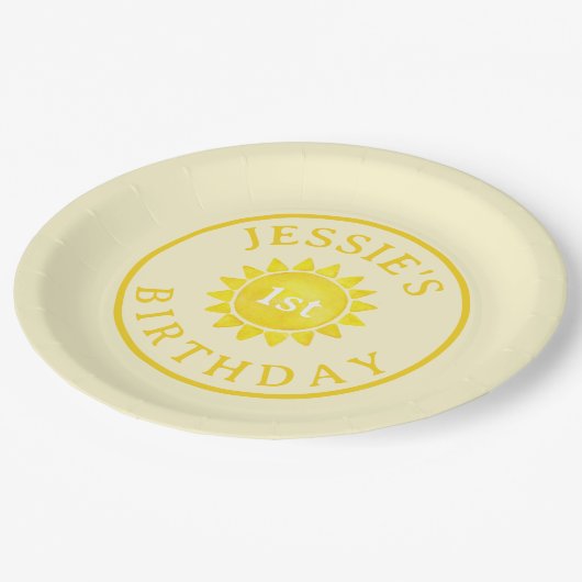 Assiettes En Carton Thème Soleil 1er Plaques Papier Anniversaire - Boh (Angle)
