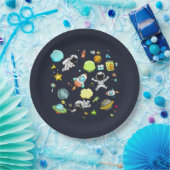 Assiettes En Carton Thème spatial cool - Astronauts & Rocket Ships (Fête)