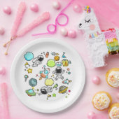 Assiettes En Carton Thème spatial cool - Astronauts & Rocket Ships (Fête)