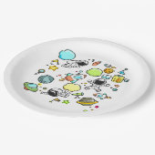 Assiettes En Carton Thème spatial cool - Astronauts & Rocket Ships (Angle)