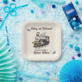 Assiettes En Carton Thème Voyage à la retraite Rolling dans le train d (Fête)