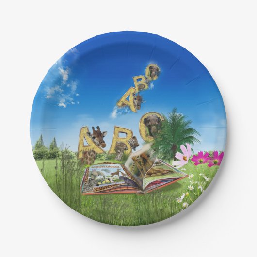 Assiettes En Carton Thèmes ABC Capital Alphabet. (Devant)