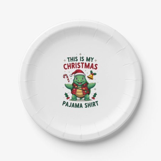Assiettes En Carton This Is My Christmas Turtle Pajama Shirt Buffalo P (Devant)
