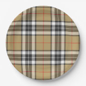 Assiettes En Carton Thomson Camel Tartan Plaid Family Mode Motif (Devant)