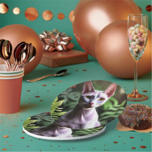 Assiettes En Carton Thon Le Chat Canadien Sans Cheveux,