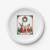 Assiettes En Carton Three Cat Funny Christmas Cat Ugly Xmas Sweater Me (Devant)