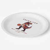 Assiettes En Carton Three-Rex basketball Dino birthday   (Angle)