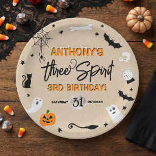 Assiettes En Carton Three Spirit ! Anniversaire Halloween 3 ans
