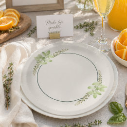 Assiettes En Carton Thyme & Basil Mimosa Party Paper Plate