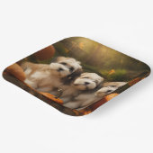 Assiettes En Carton Tibétain Terrier Chiot Automne Citrouille délice (Angulaire)