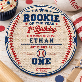 Assiettes En Carton Ticket de baseball au crochet pour 1er anniversair