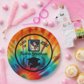 Assiettes En Carton Tie de teinture ronde (Fête)