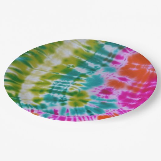 Assiettes En Carton Tie Dye (Angle)