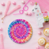 Assiettes En Carton Tie Dye (Fête)