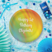 Assiettes En Carton Tie Dye Arc-en-ciel Fête d'anniversaire Enfants mi (Fête)