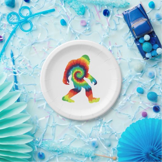 Assiettes En Carton Tie Dye Bigfoot (Fête)