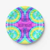 Assiettes En Carton Tie Dye Hippy Plaque papier d'anniversaire (Devant)