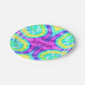 Assiettes En Carton Tie Dye Hippy Plaque papier d'anniversaire (Angle)