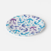 Assiettes En Carton Tie Dye Motif Ancre (Angle)
