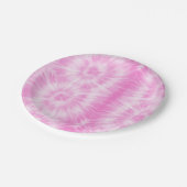 Assiettes En Carton Tiedye rose spirale hippie teint (Angle)