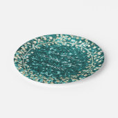 Assiettes En Carton Tiffany Emerald Parties scintillant Foxier Gold Wr (Angle)