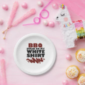 Assiettes En Carton Tige barbecue sur mon blanc (Fête)