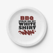 Assiettes En Carton Tige barbecue sur mon blanc (Devant)