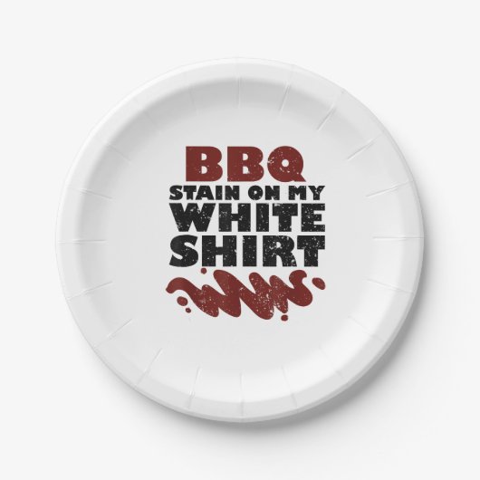 Assiettes En Carton Tige barbecue sur mon blanc (Devant)