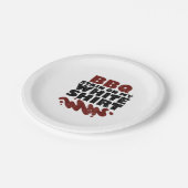 Assiettes En Carton Tige barbecue sur mon blanc (Angle)